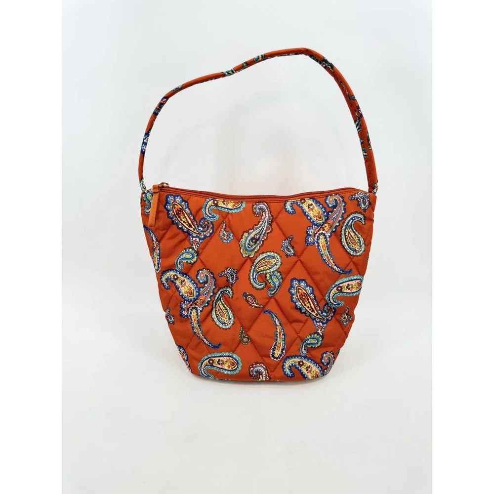Vera Bradley Women's Outlet Ultralight Slouchy Bucket Shoulder Bag Manor Paisley
